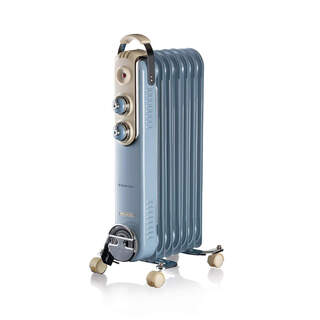 837/05 Vintage - modrý olejový radiátor (7 topných článků)
