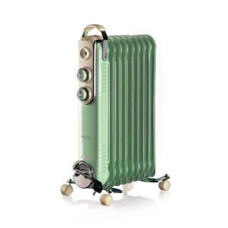 838/04 Vintage - zelený olejový radiátor (9 topných článků)