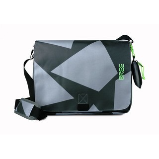 BREE PUNCH 49 BLACK/GREY - černá/šedá messenger taška