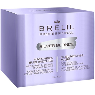 BRELIL SILVER BLONDE – maska na blond, melírované a šedivé vlasy (220ml)