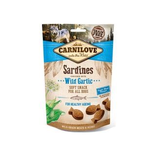 CARNILOVE Dog Semi Moist Snack Sardines & Wild garlic - poloměkký pamlsek ze sardinek s medvědím česnekem (200g)