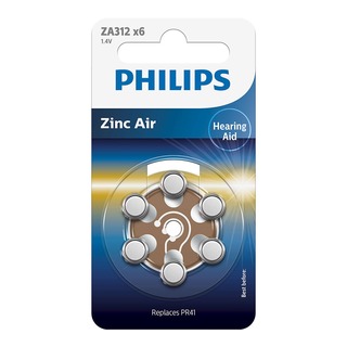 Philips baterie do naslouchadel ZINC-AIR 6ks blistr (ZA312B6A/10, 1,4V)