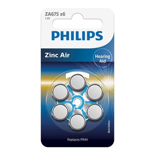 Philips baterie do naslouchadel ZINC-AIR 6ks blistr (ZA675B6A/10, 1,4V)