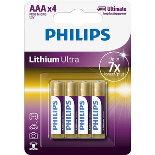 Philips baterie Lithium Ultra 4ks (FR03LB4A/10, AAA, LR3)