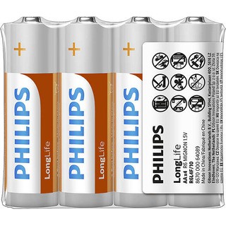Philips baterie LONGLIFE 4ks fólie (R6L4F, AA, LR6)