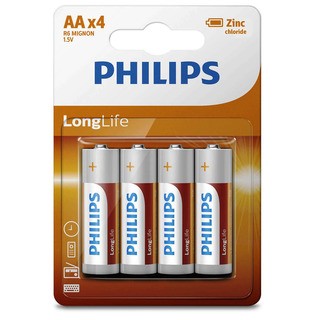 Philips baterie LONGLIFE 4ks blister (R6L4B, AA, LR6)