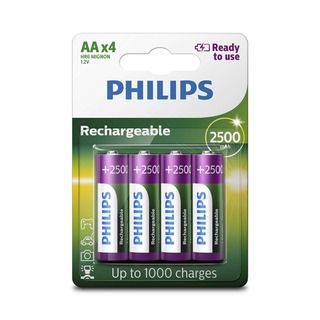 Philips baterie RECHARGERABLE 4ks blistr (R6B4RTU25, AA, NiMh, 2500 mAh)