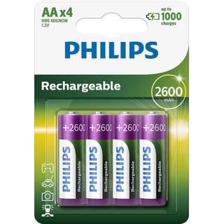 Philips baterie RECHARGERABLE 4ks blistr (R6B4B260, AA, NiMh, 2600 mAh)