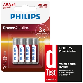 baterie POWER ALKALINE 4ks blistr (LR03P4B/10, AAA)