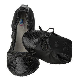 Scholl Pocket Ballerina CROCO - černé baleríny
