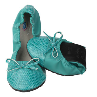 Pocket Ballerina CROCO - modrozelené baleríny