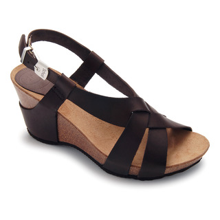 Scholl CORANTA - tmavě hnědé kožené módní sandály
