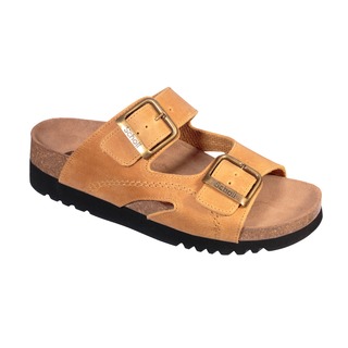 Scholl MOLDAVA WEDGE AD - světle hnědé zdravotní pantofle