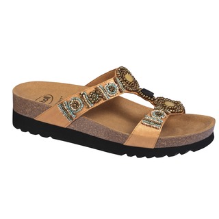 Scholl NEW BOGOTA' WEDGE - zlaté zdravotní pantofle