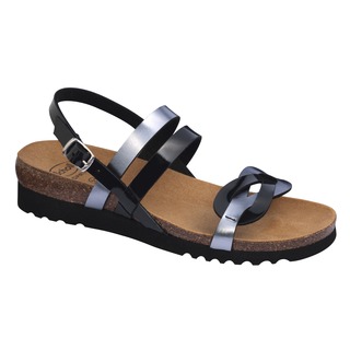 Scholl SOFIA SANDAL černo cínové zdravotní sandály