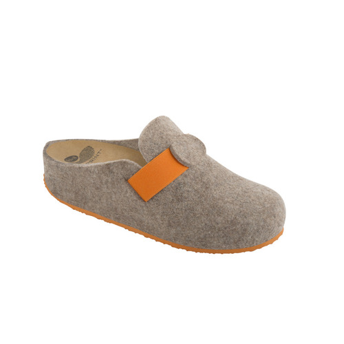 VARIS - béžová / oranžová domácí obuv - EU 35