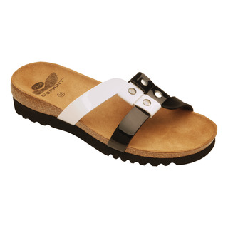 Scholl IKELA černé/bílé - zdravotní pantofle