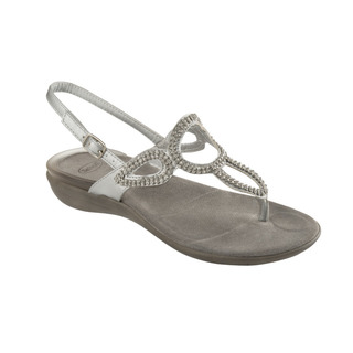 Scholl GLOSSY stříbrné zdravotní sandále