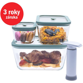 Status Viva 4-dílný set skleněných vakuových dóz 131201 borosilikátové sklo mint