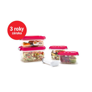 Status 5-dílný set vakuových dóz 157512 tritan růžový