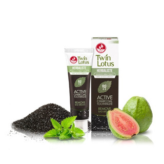 Twin Lotus Active Charcoal 150g - bylinná zubní pasta s aktivním kokosovým uhlím