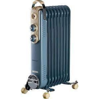 838/05 Vintage - modrý olejový radiátor (9 topných článků)