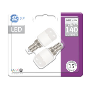 GE lighting LED žárovka E14, 1,6W, 2ks - teplé bílé světlo