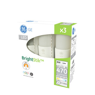 GE lighting LED žárovka E27, 6W, 3 ks - studené denní bílé světlo