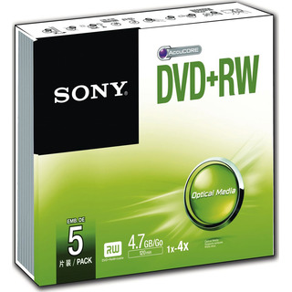 Sony DVD+RW, 5x slim, 4.7GB, 4x