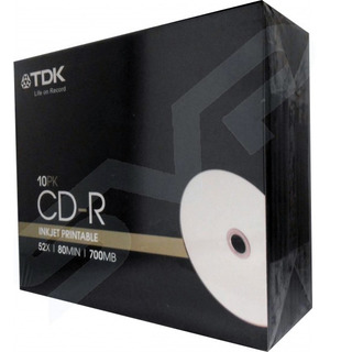TDK CD-R 10slimcase Inkjet Printable