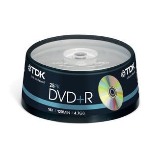 TDK DVD+R 4.7 GB 16x Speed 25 cake box (t19443)