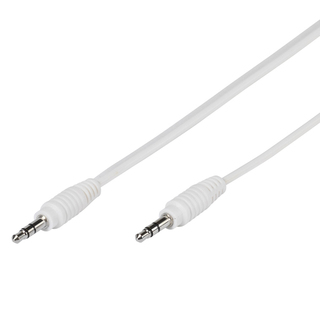 Vivanco V-35811 PBVV35CWHITE - bílý audio kabel s 3.5mm konektory (1m)