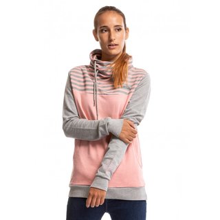 meatfly Symma Hoodie A - Powder Pink/Grey - růžová dámská mikina