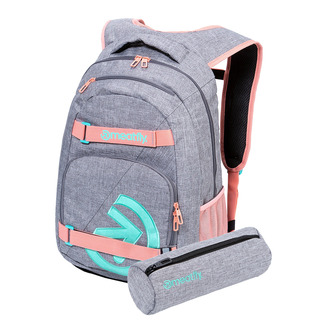 Exile Pink / Grey Heather - šedý batoh 24l + penál zdarma