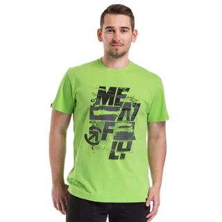meatfly Burnout T-Shirt E - GREEN FLASH - zelené pánské tričko s krátkým rukávem