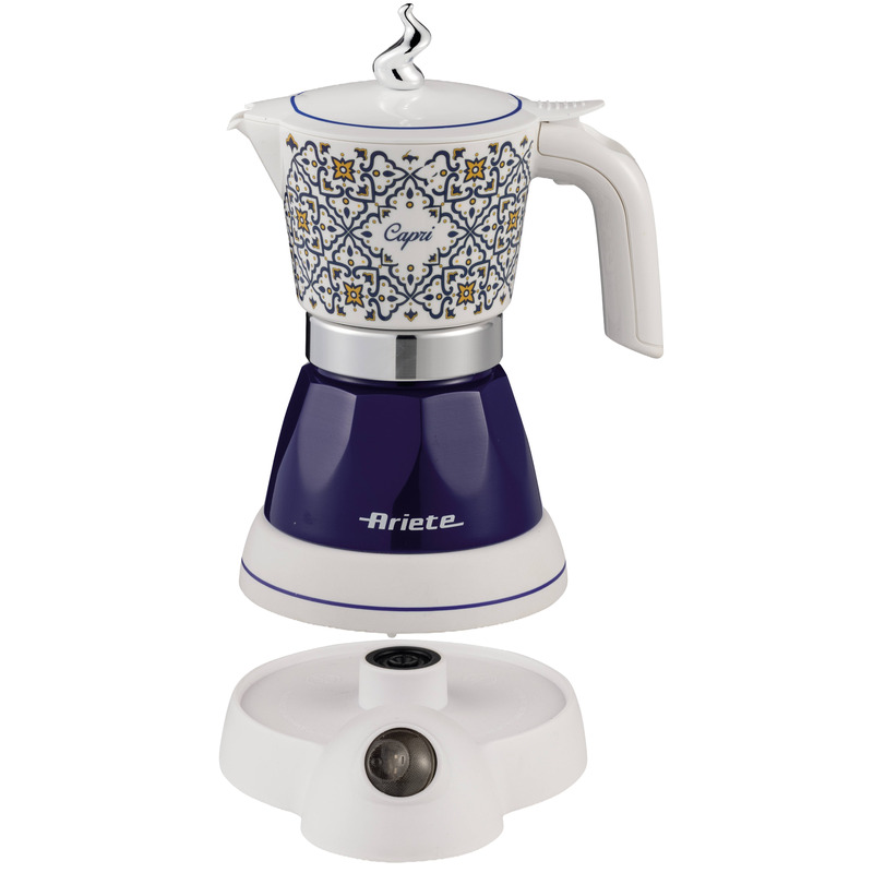 Ariete 1358 Capri Moka Aroma elektrická moka konvička 2–4 moka šálky 160 ml modrá