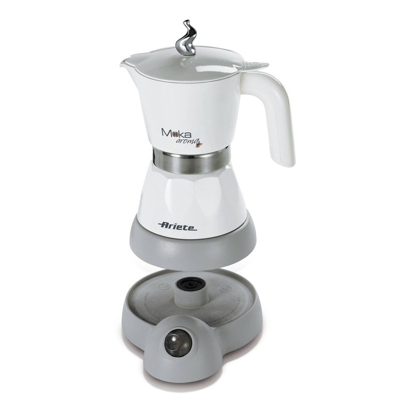 Ariete 1358 Moka Aroma elektrická moka konvička 2–4 moka šálky 160 ml bílá