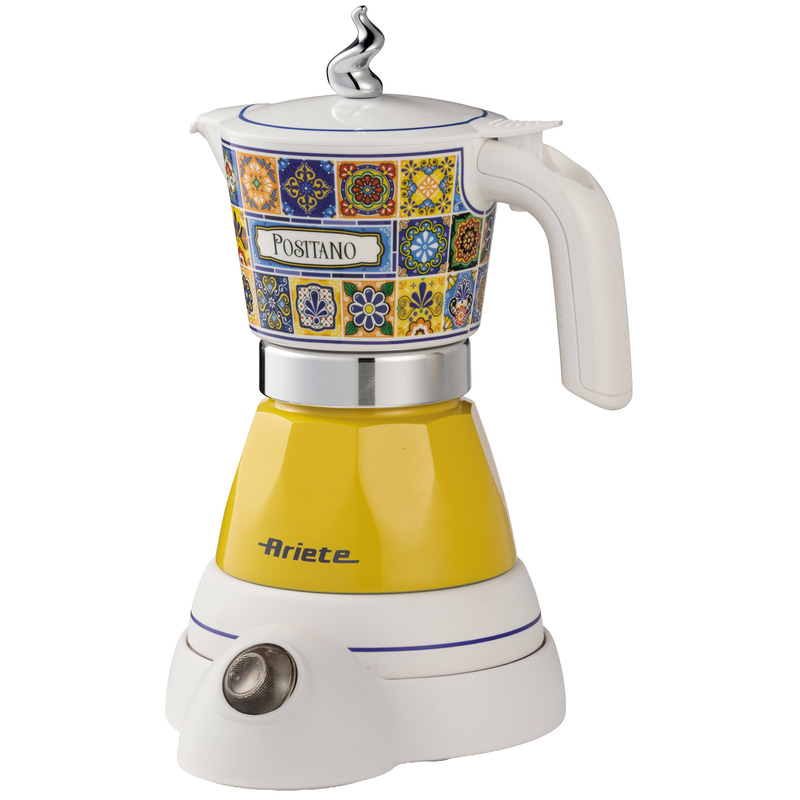 Ariete 1358 Positano Moka Aroma elektrická moka konvička 2–4 moka šálky 160 ml žlutá