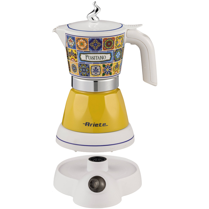 Ariete 1358 Positano Moka Aroma elektrická moka konvička 2–4 moka šálky 160 ml žlutá