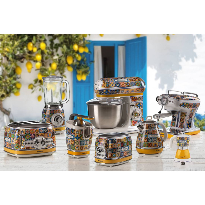 Ariete 1358 Positano Moka Aroma elektrická moka konvička 2–4 moka šálky 160 ml žlutá