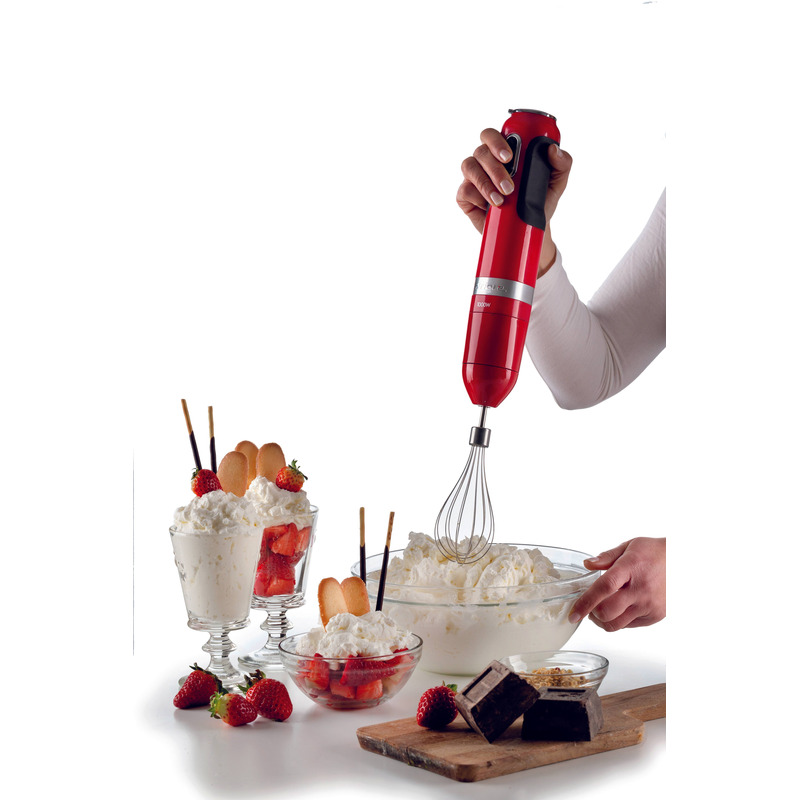 Ariete 602 Moderna tyčový mixér s příslušenstvím 1000 W červený