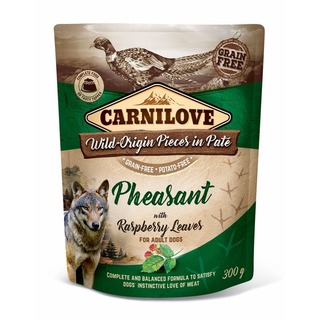 CARNILOVE Dog Pouch Paté Pheasant with Raspberry Leaves - kapsa z bažanta s listem maliníku (300g)