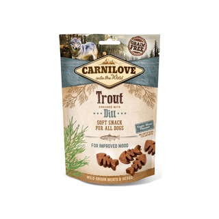 CARNILOVE Dog Semi Moist Snack Trout & Dill - poloměkký pamlsek ze pstruha s koprem (200g)