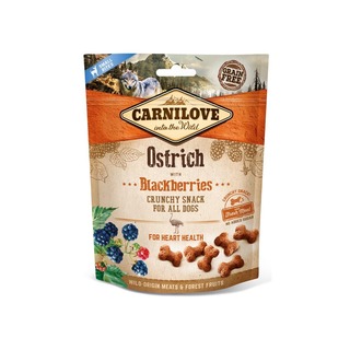 CARNILOVE Dog Crunchy Snack Ostrich & Blackberries - křupavý pamlsek s pštrosím masem a ostružinami (200g)
