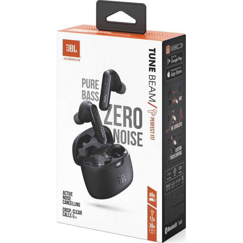 JBL Tune Beam Black bezdrátová sluchátka s ANC