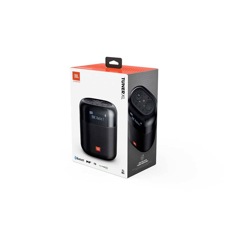 JBL Tuner XL Black – přenosný vodotěsný výkonný Bluetooth reproduktor s DAB, DAB+, FM rádiem