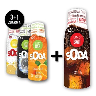 LIMOBAR sirup Party mix (3+1 zdarma)