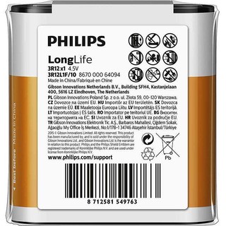 Philips baterie LONGLIFE 1ks folie (3R12L1F/10, 4,5V, 3R12)