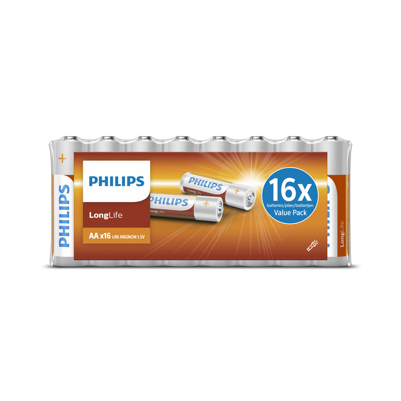 Philips baterie LongLife R6L16F 16× AA 1,5V fólie