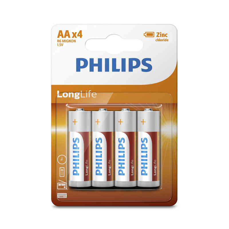 Philips baterie LongLife R6L4B 4x AA 1,5V blistr